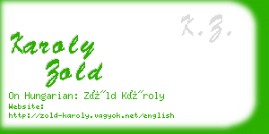 karoly zold business card